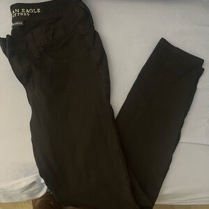 American Eagle Outfitters Cotton Soft Black Jeggings Tapered Fit